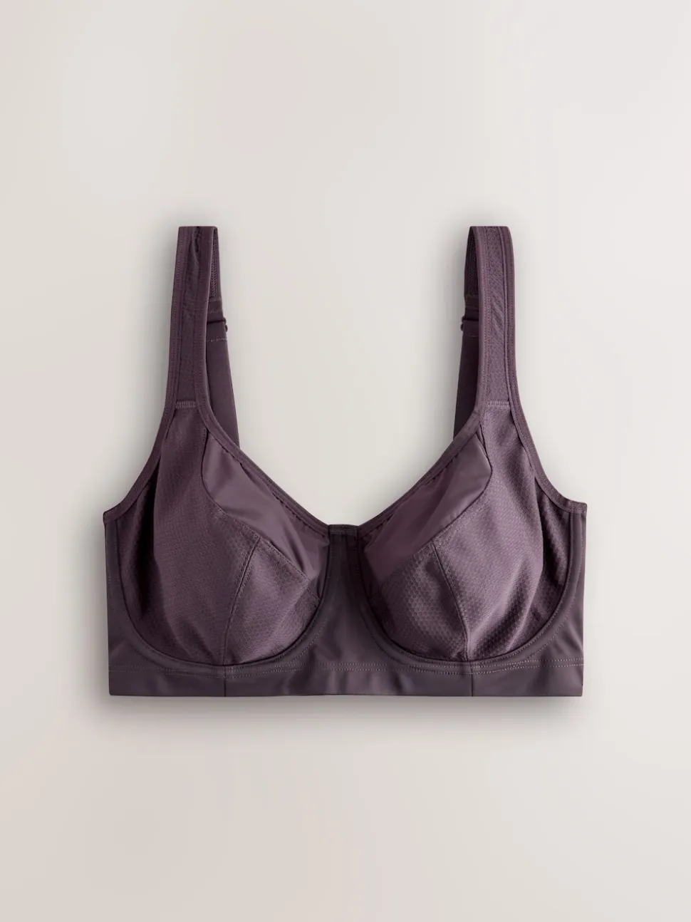 Plum Purple DD+ Non Pad Full Cup Dry Tech High Impact Sports Bra