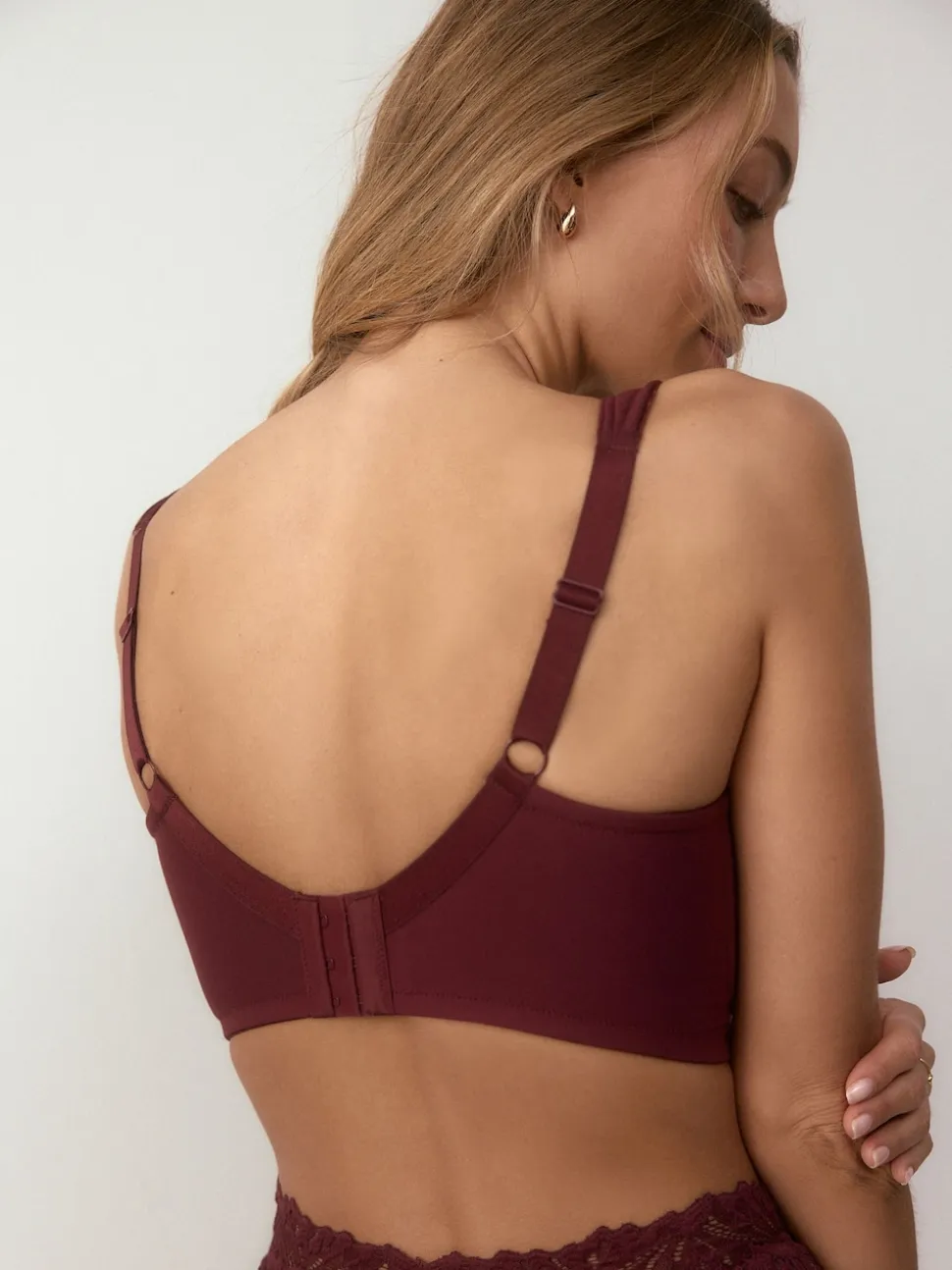 Plum Purple F-K Ultimate Comfort Cup Padded Strap Non Pad Non Wired Bra with Side Support
