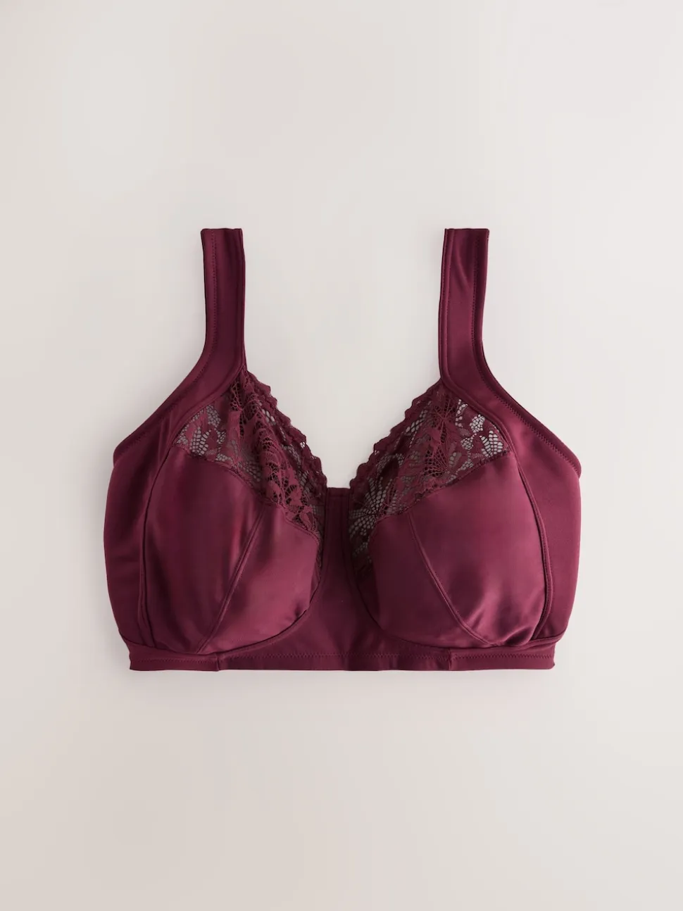 Plum Purple F-K Ultimate Comfort Cup Padded Strap Non Pad Non Wired Bra with Side Support