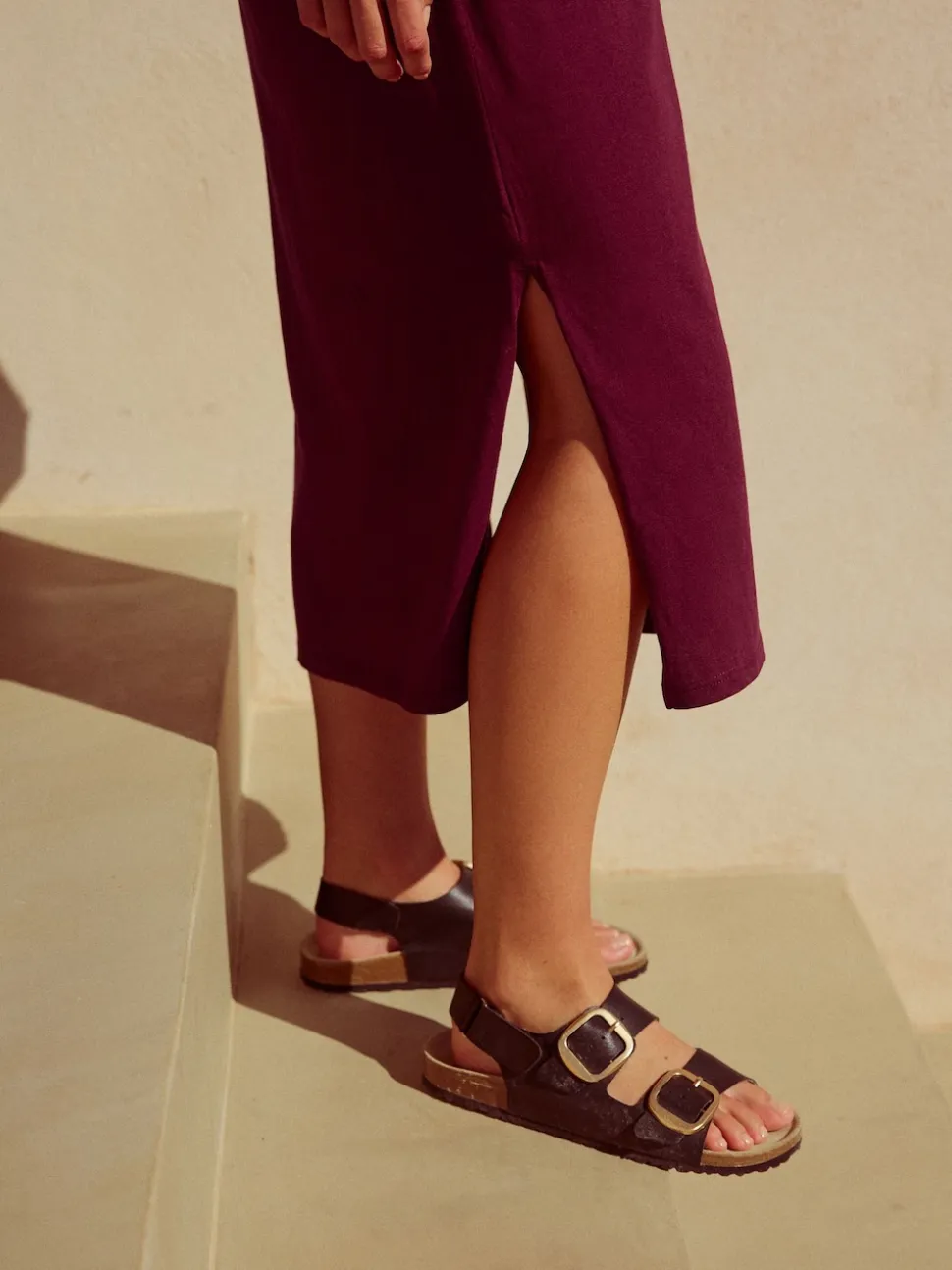Plum Purple Twist Short Sleeved T-Shirt Summer Dress