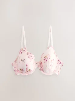 Plum Purple/Floral Print Full Cup A-E Smoothing Ultimate Comfort Bras 2 Pack
