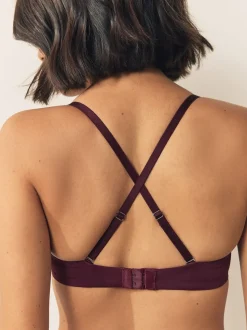Plum Purple/Navy A-E Push Up Padded Non Wired Smoothing Bras 2 Pack