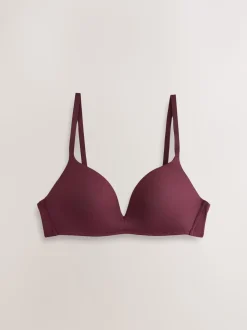 Plum Purple/Navy A-E Push Up Padded Non Wired Smoothing Bras 2 Pack