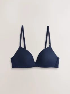 Plum Purple/Navy A-E Push Up Padded Non Wired Smoothing Bras 2 Pack