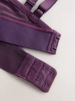 Plum Purple/White Bralette DD+ Ultimate Comfort Non Wire Bralettes 2 Pack