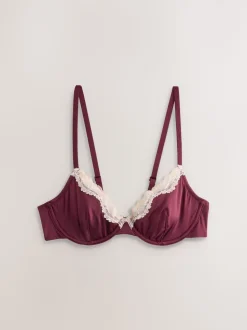 Plum/Green Non Pad Plunge High Shine Bra