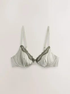 Plum/Green Non Pad Plunge High Shine Bra