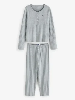 Polo Ralph Lauren Grey Henley/Wide Leg Sleep Set