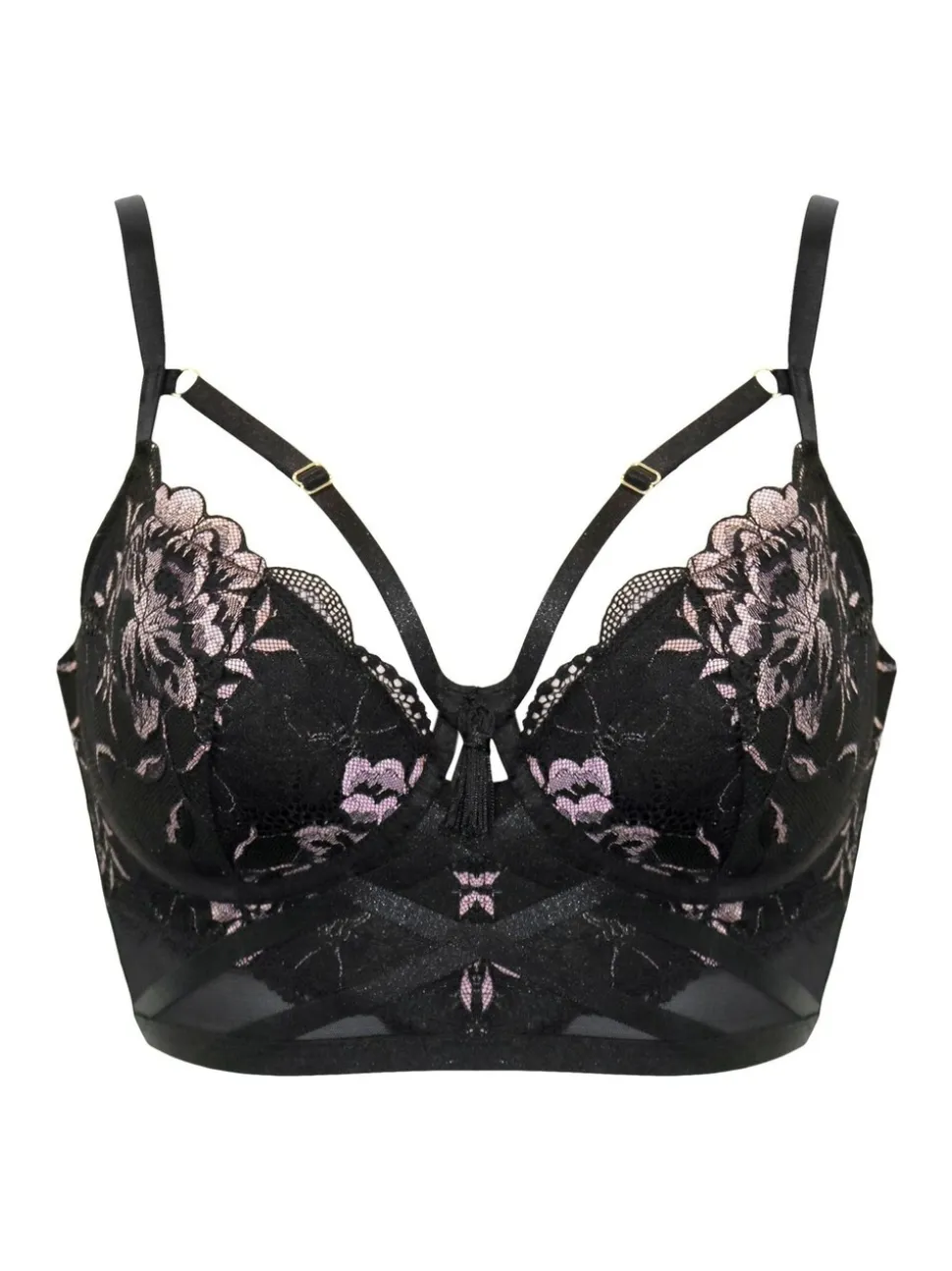 Pour Moi Black After Hours Padded Longline Bra