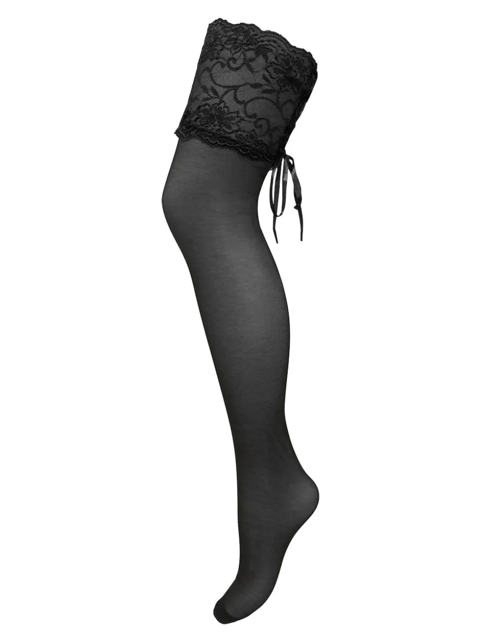 Pour Moi Black All Tied Up Laced Up 15 Denier Stockings