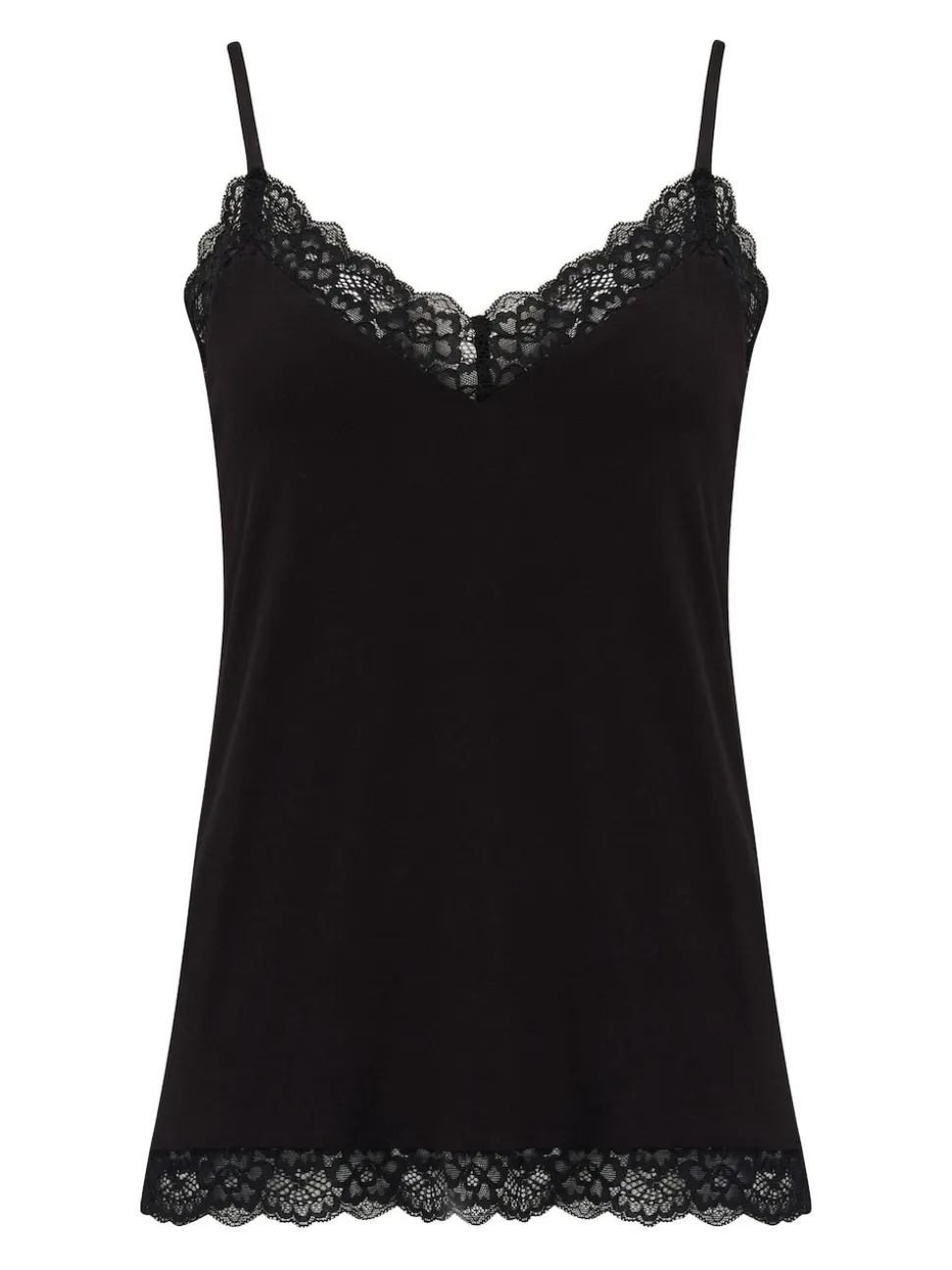 Pour Moi Black Cami Sofa Loves Lace Soft Hidden Support Pyjama Top