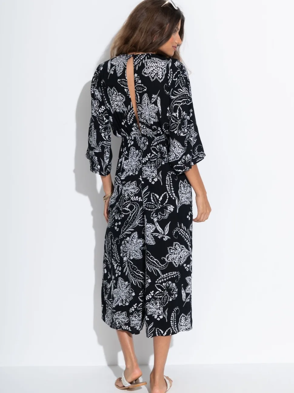 Pour Moi Black Crinkle O Ring Woven Beach Jumpsuit