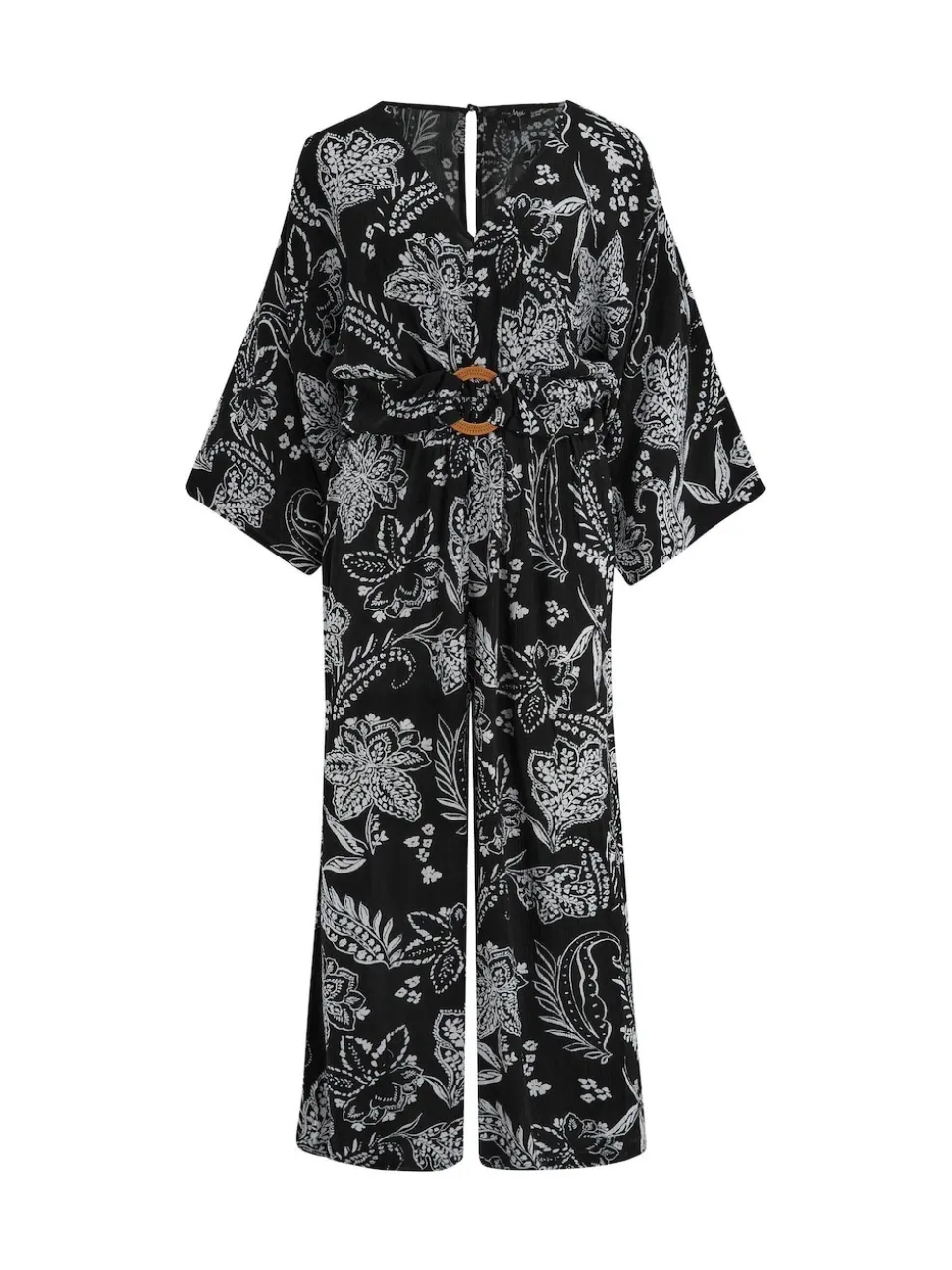 Pour Moi Black Crinkle O Ring Woven Beach Jumpsuit