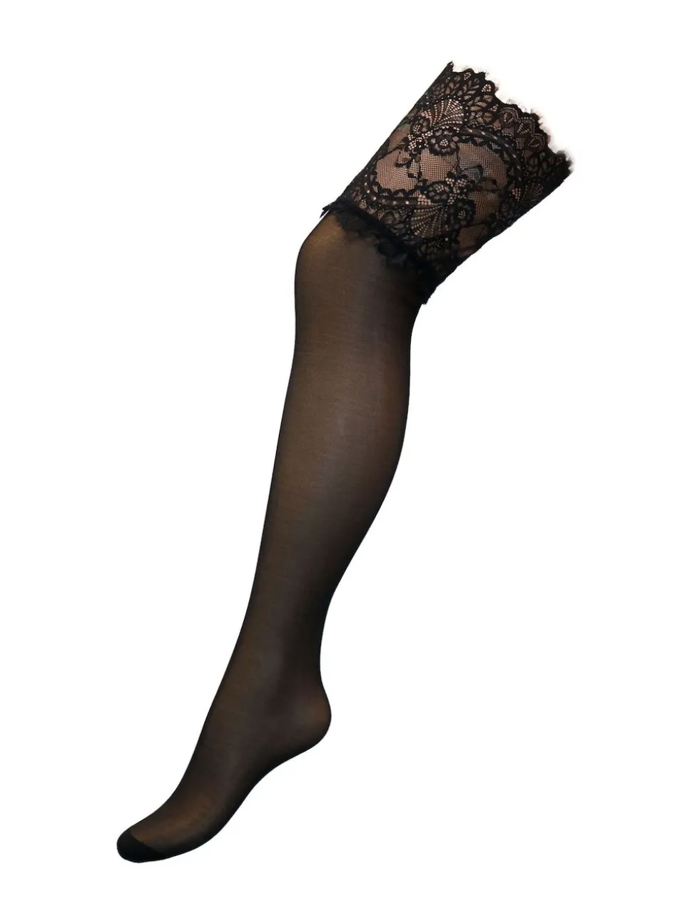 Pour Moi Black Dark Deep Eyelash 15 Denier Lace Hold-Ups