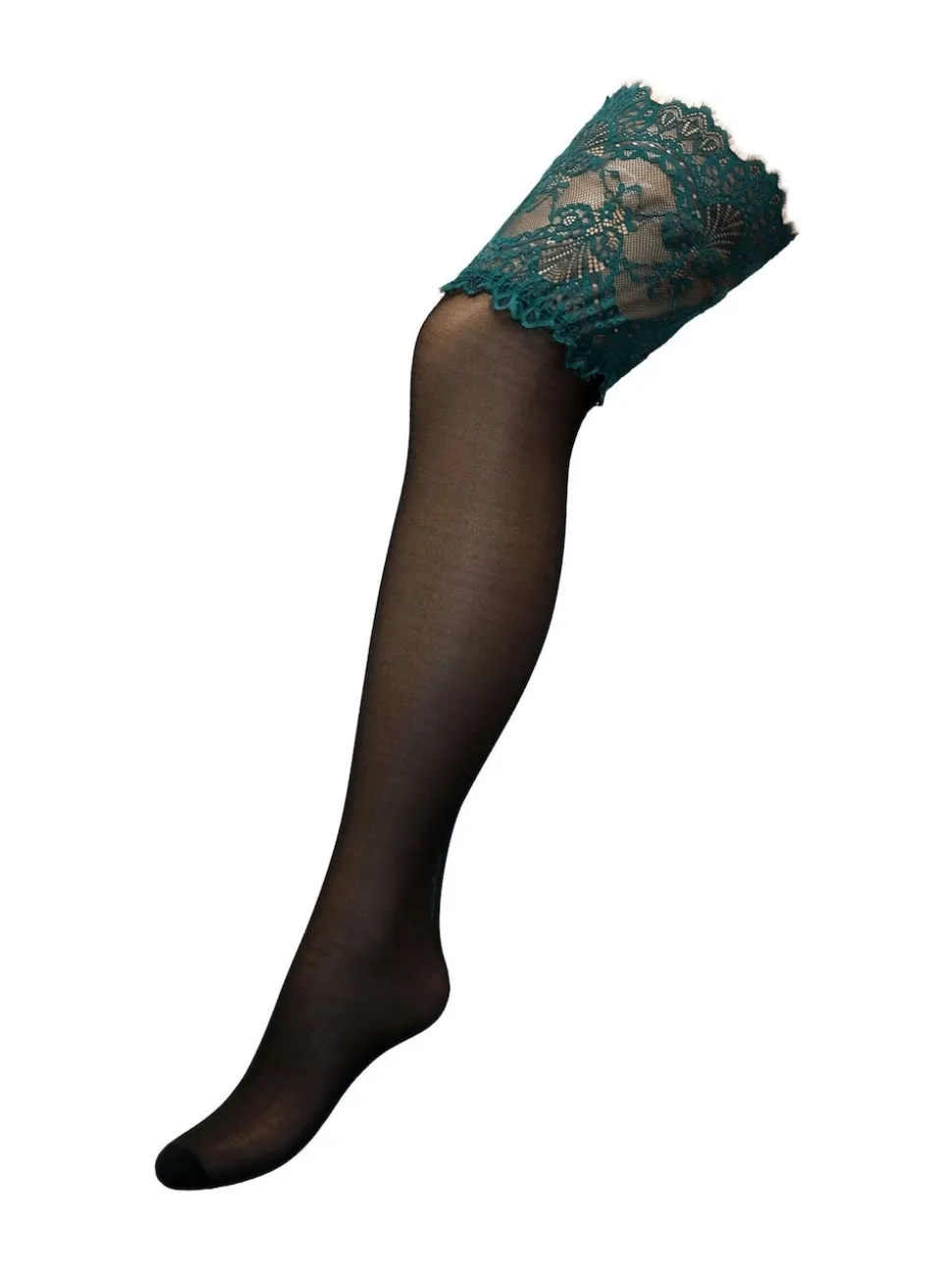 Pour Moi Black Deep Eyelash 15 Denier Lace Hold-Ups