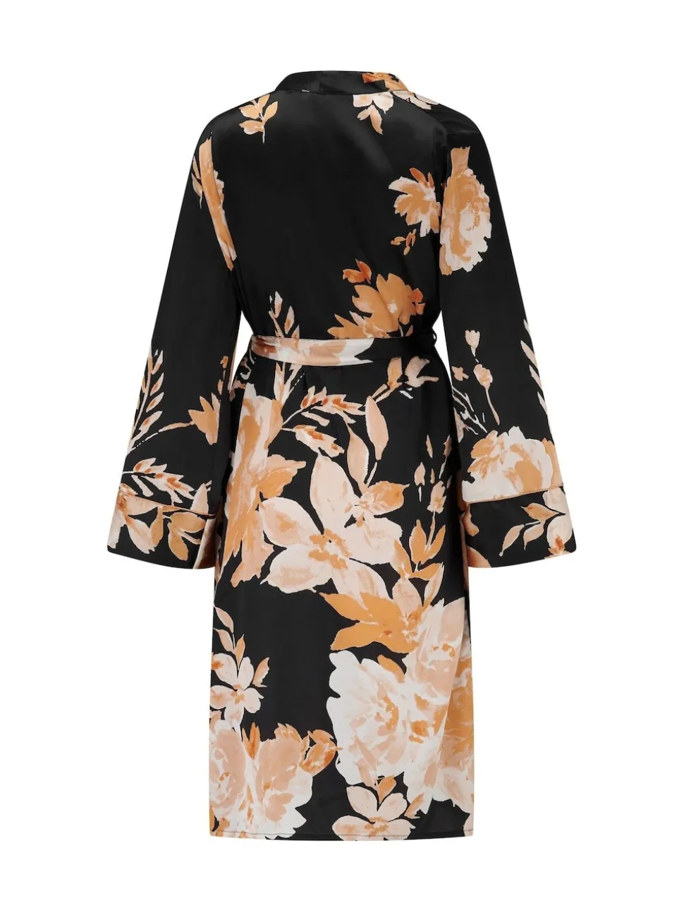 Pour Moi Black Dusk Printed Satin Midi Dressing Gown