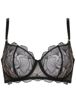 Pour Moi Black Ember Embroidered Non Padded Underwired Bra
