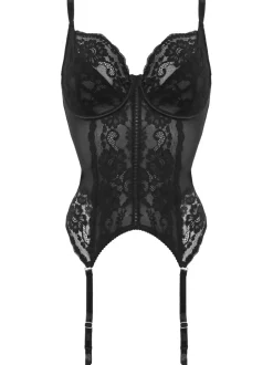Pour Moi Black Fleur Non Padded Underwired Balcony Basque