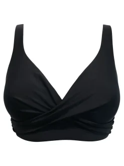 Pour Moi Black Free Spirit Twist Front Non Wired Bikini Top