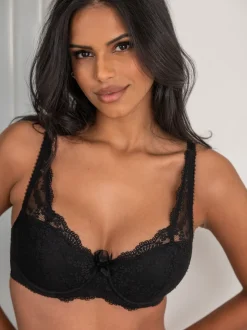 Pour Moi Black Full Cup Flora Underwired Bra