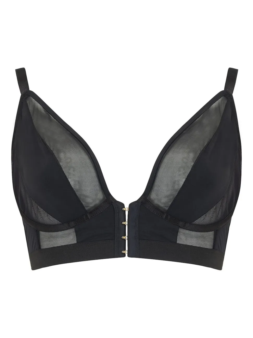 Pour Moi Black India Front Fastening Underwired Bralette