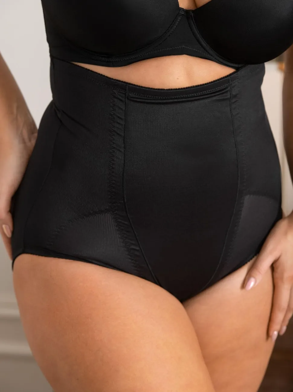 Pour Moi Black Lingerie Hourglass Shapewear Firm Tummy Control High Waist Knickers