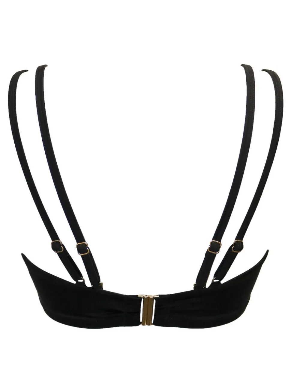 Pour Moi Black Non Padded Sydney Double Strap Underwired Longline Bikini Top