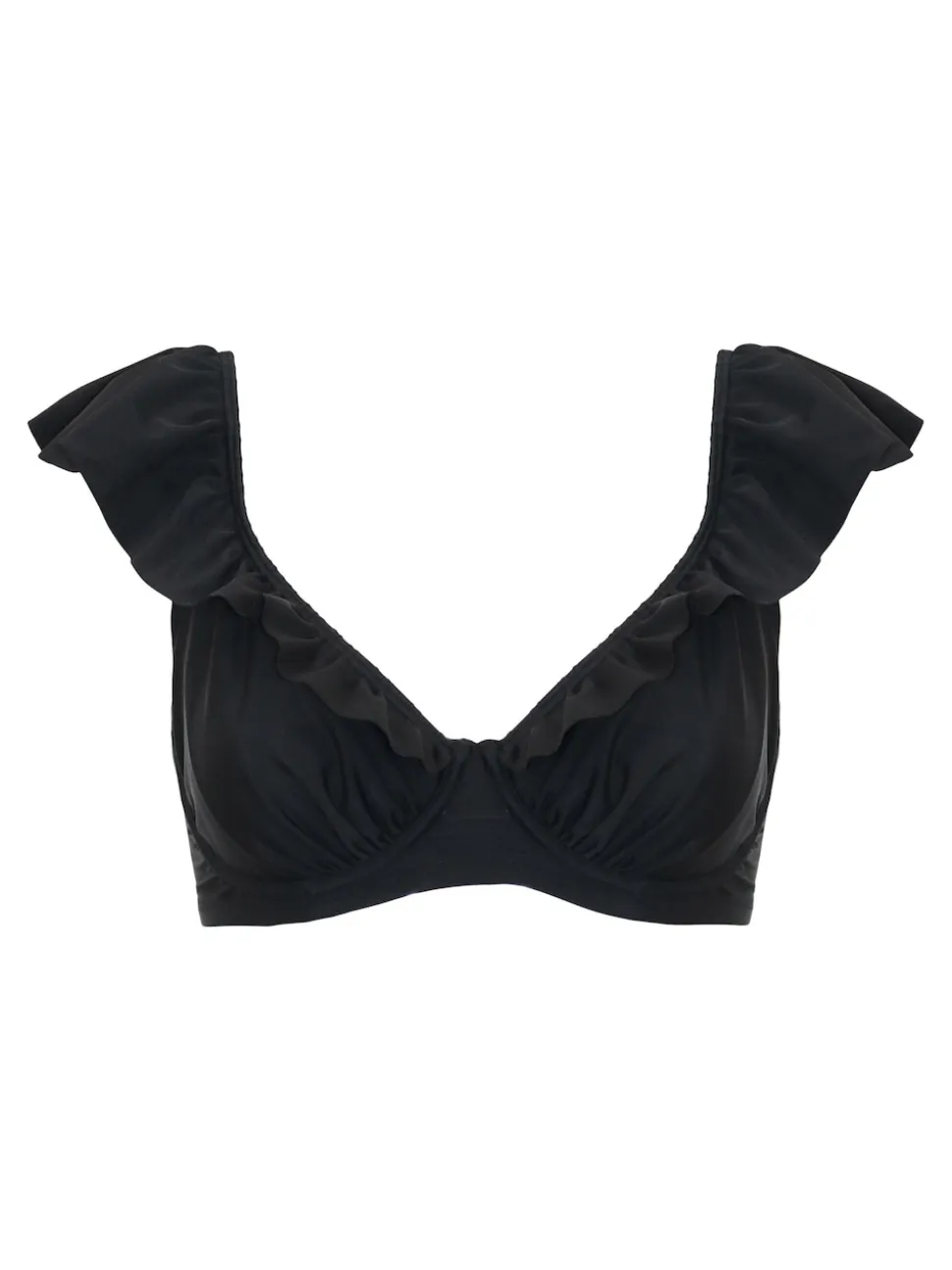 Pour Moi Black Non Padded Bermuda Underwired Frill Top
