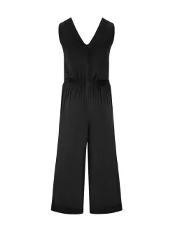 Pour Moi Black Sofa Loves Lace Hidden Support Cropped Wide Leg Jumpsuit