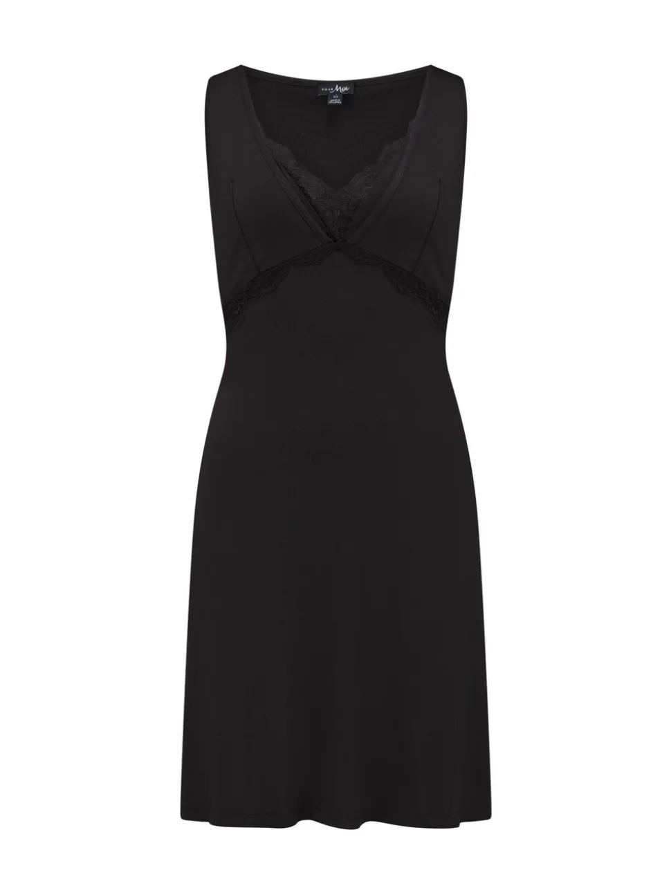 Pour Moi Black Sofa Loves Lace Hidden Mesh Support Soft Jersey Chemise
