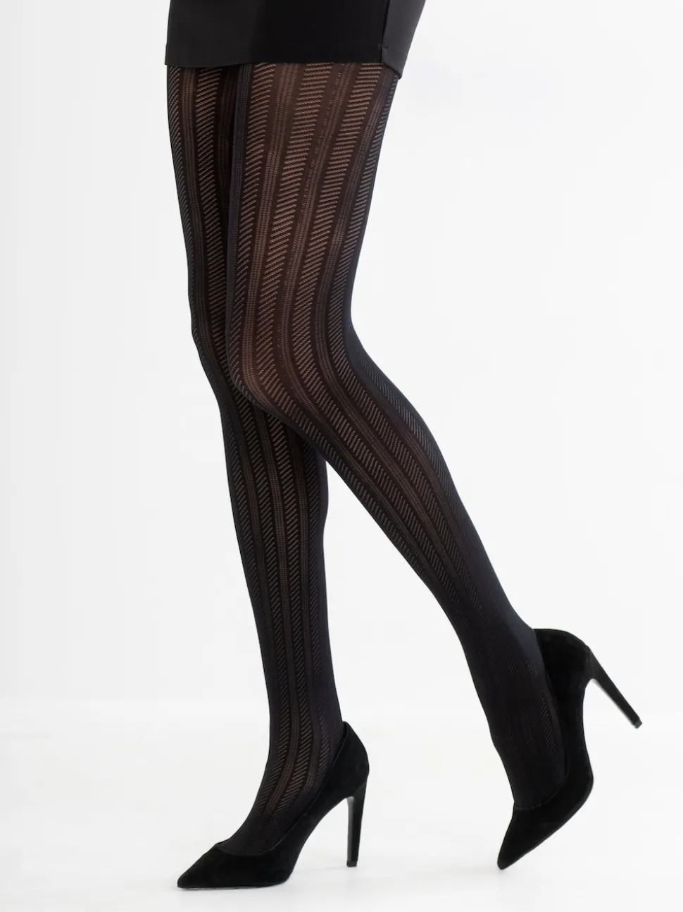 Pour Moi Black Stripe Lace Tights