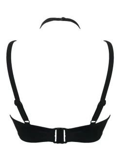 Pour Moi Black Sydney Underwired Mesh Longline Double Strap Bikini Top