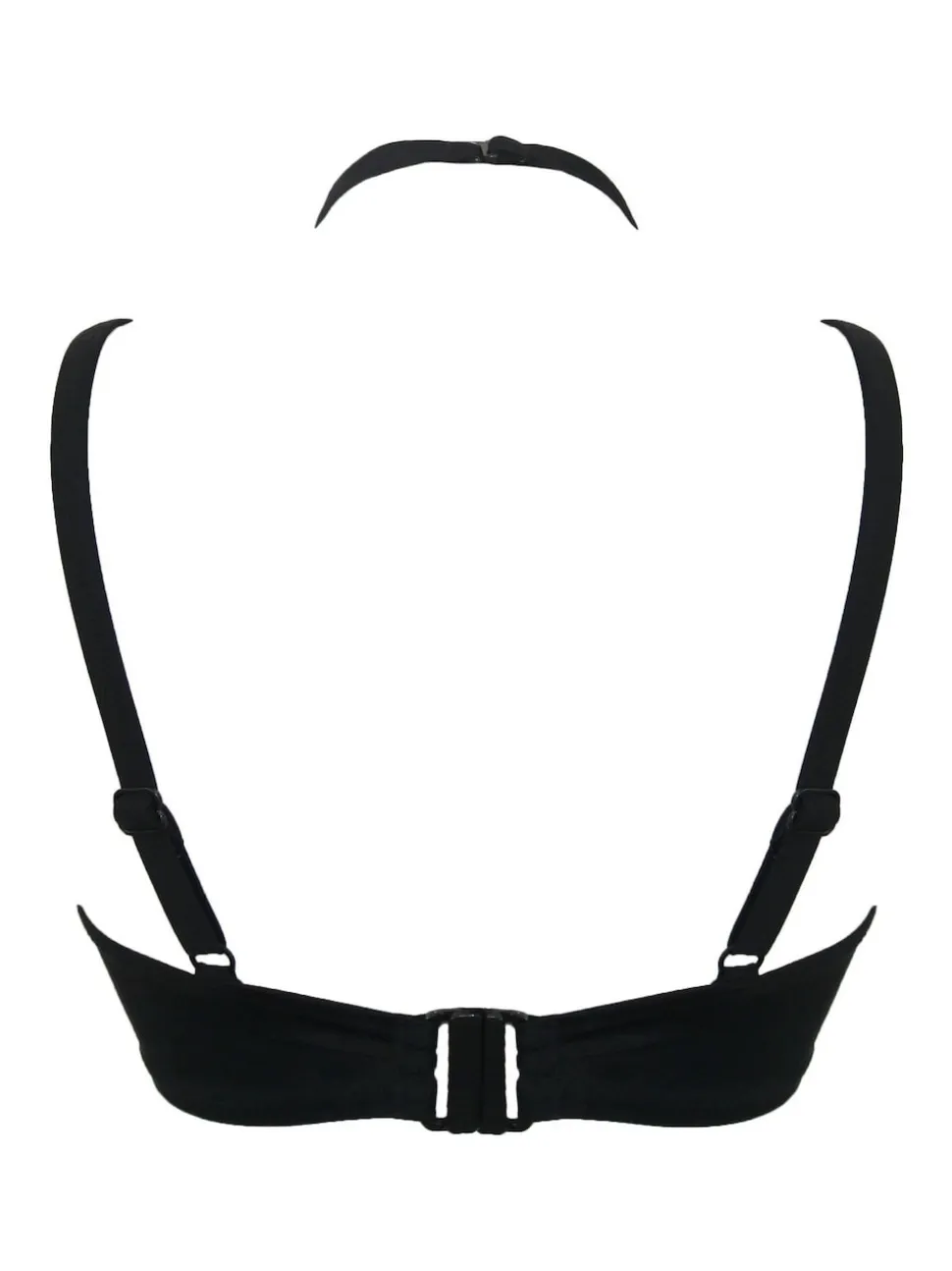 Pour Moi Black Sydney Underwired Mesh Longline Double Strap Bikini Top
