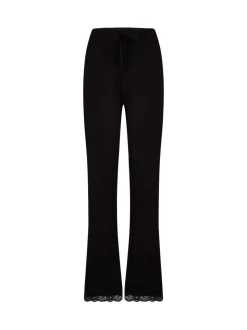 Pour Moi Black Trouser Sofa Loves Lace Soft Jersey Pyjama Bottoms