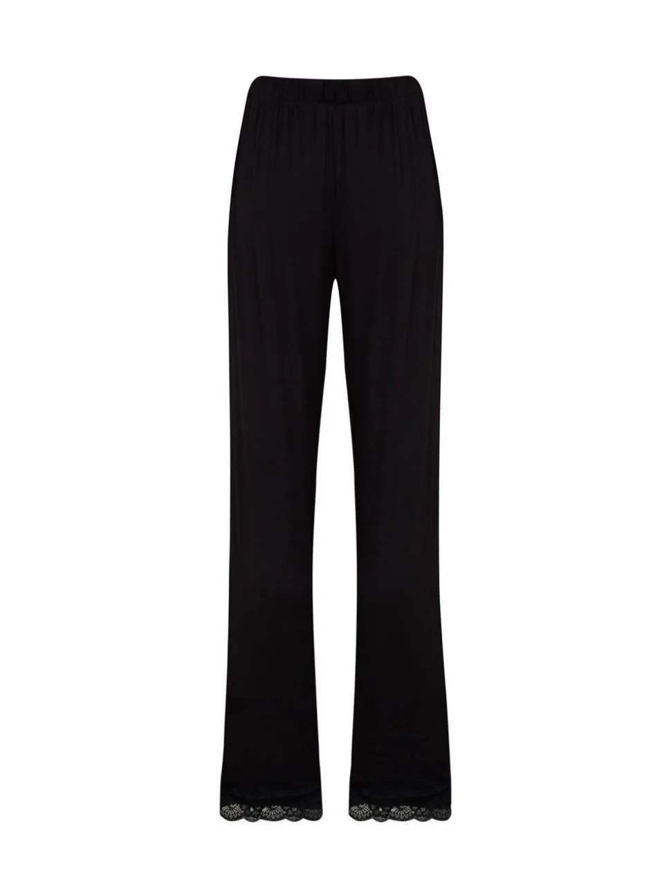 Pour Moi Black Trouser Sofa Loves Lace Soft Jersey Pyjama Bottoms