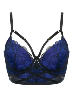 Pour Moi Black/Blue After Hours Padded Longline Bra