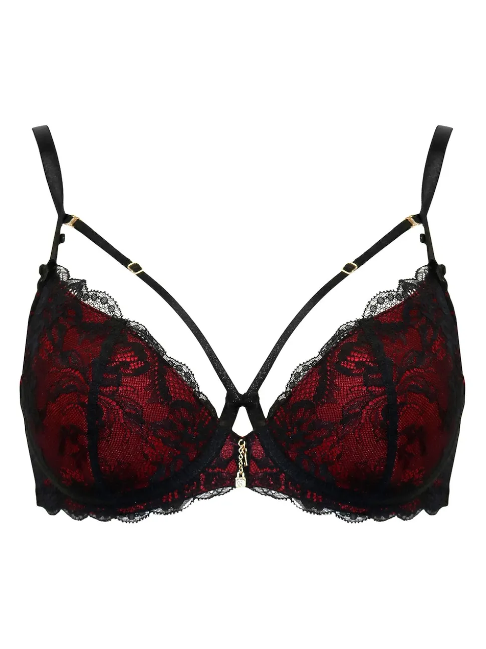 Pour Moi Black/Red Padded Desire Lightly Underwired Bra