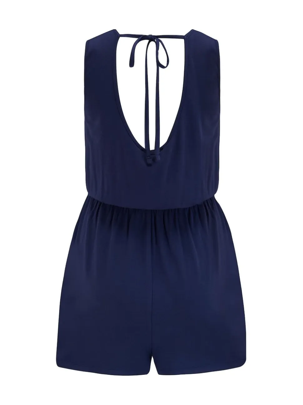 Pour Moi Blue Button Front Stretch Jersey Beach Playsuit