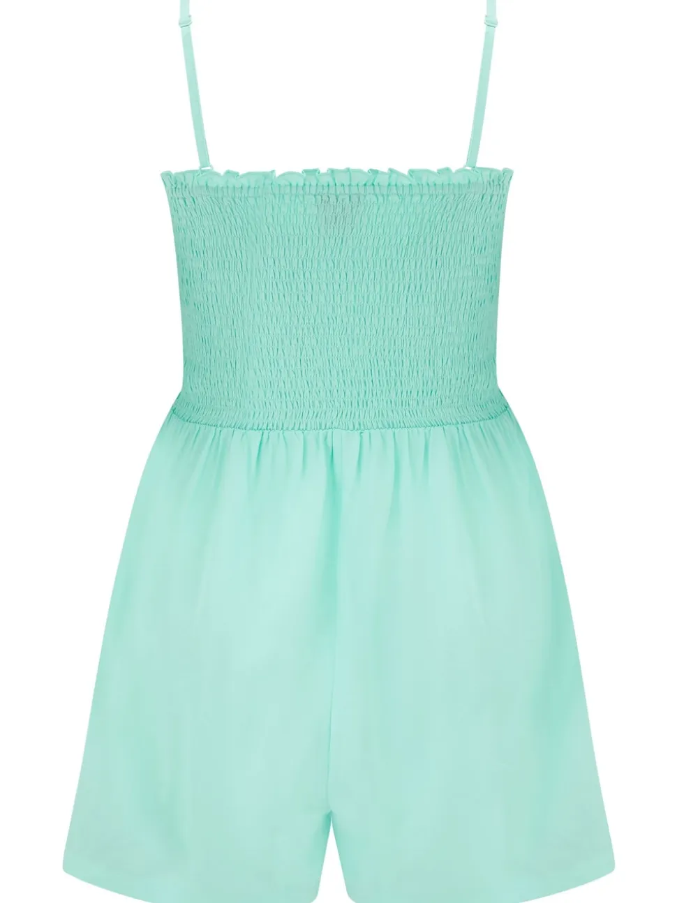 Pour Moi Blue Ground Strapless Shirred Bodice Woven Beach Playsuit