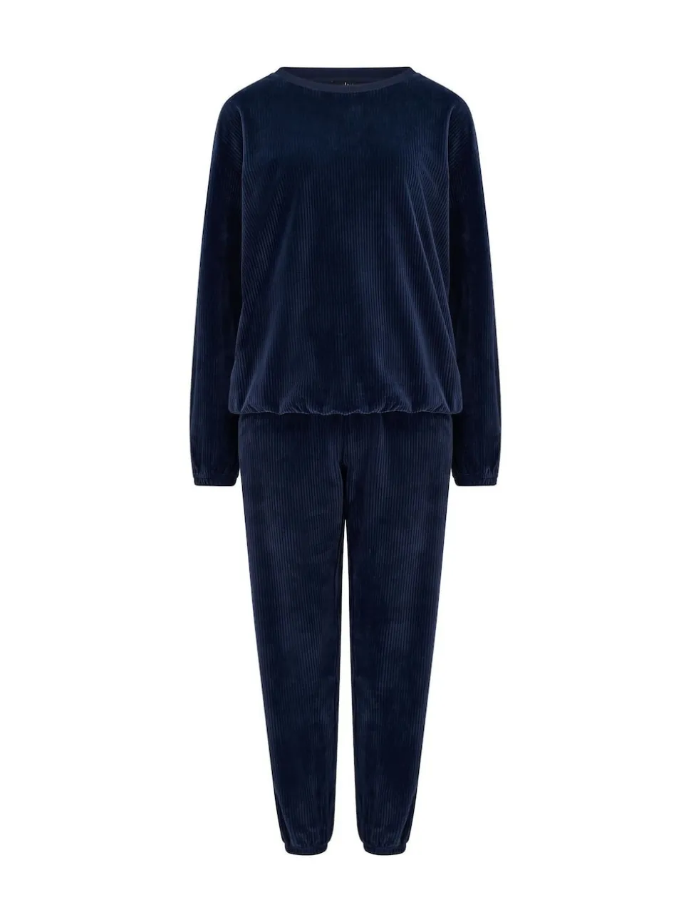 Pour Moi Blue Ribbed Cosy Fleece Lounge Pyjamas Set
