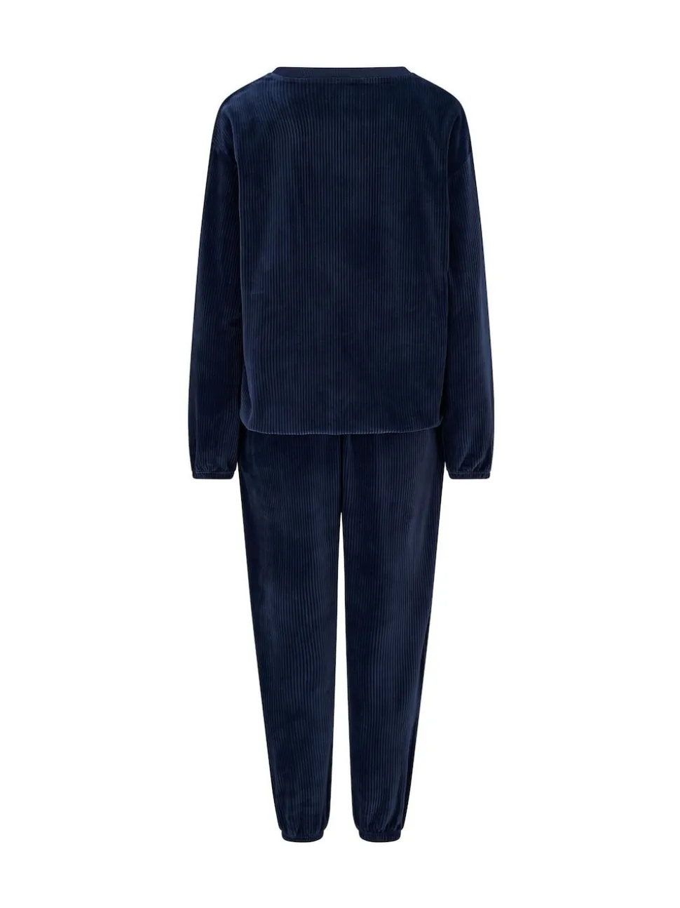 Pour Moi Blue Ribbed Cosy Fleece Lounge Pyjamas Set