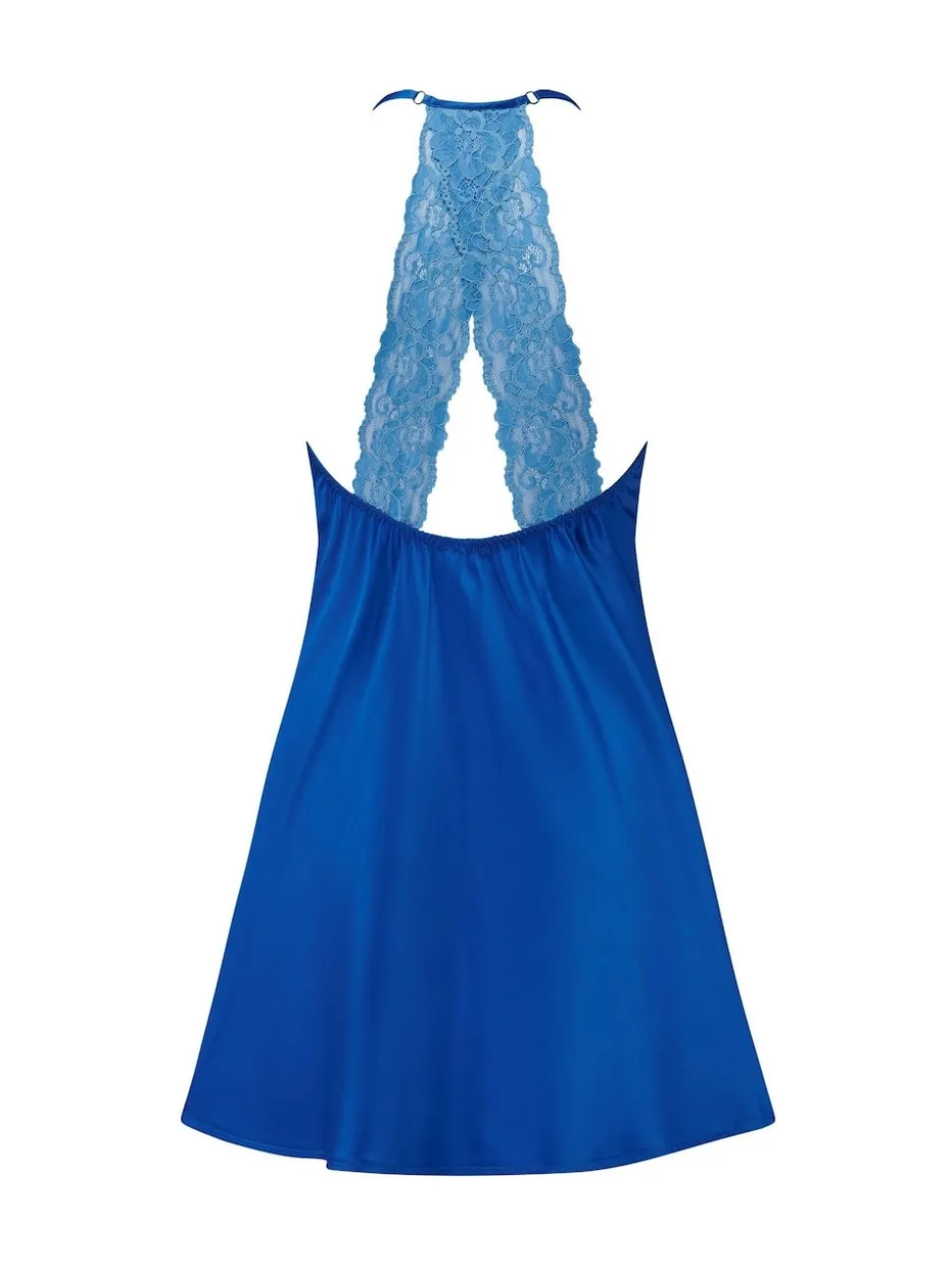 Pour Moi Blue Short Dusk Satin Lace Chemise
