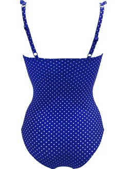 Pour Moi Blue Sicily Tummy Control Frill Swimsuit