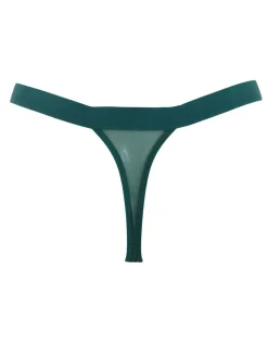 Pour Moi Green India Embroidery Thongs