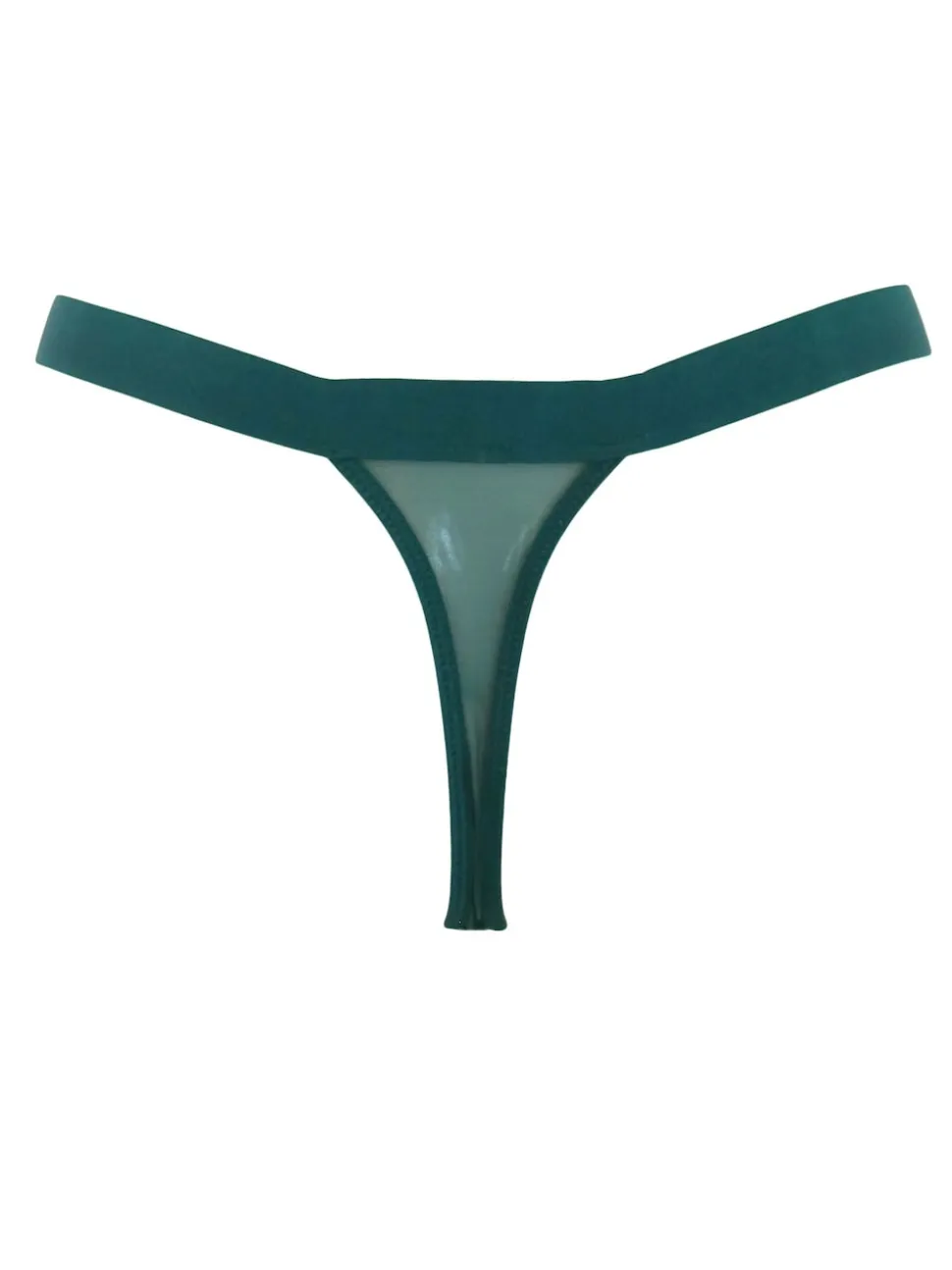 Pour Moi Green India Embroidery Thongs