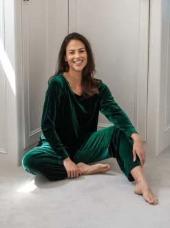 Pour Moi Green Velour Lounge Pyjamas Set