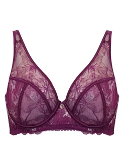 Pour Moi Magenta/Pink Non Padded Sonnet Two Tone Lace Bra