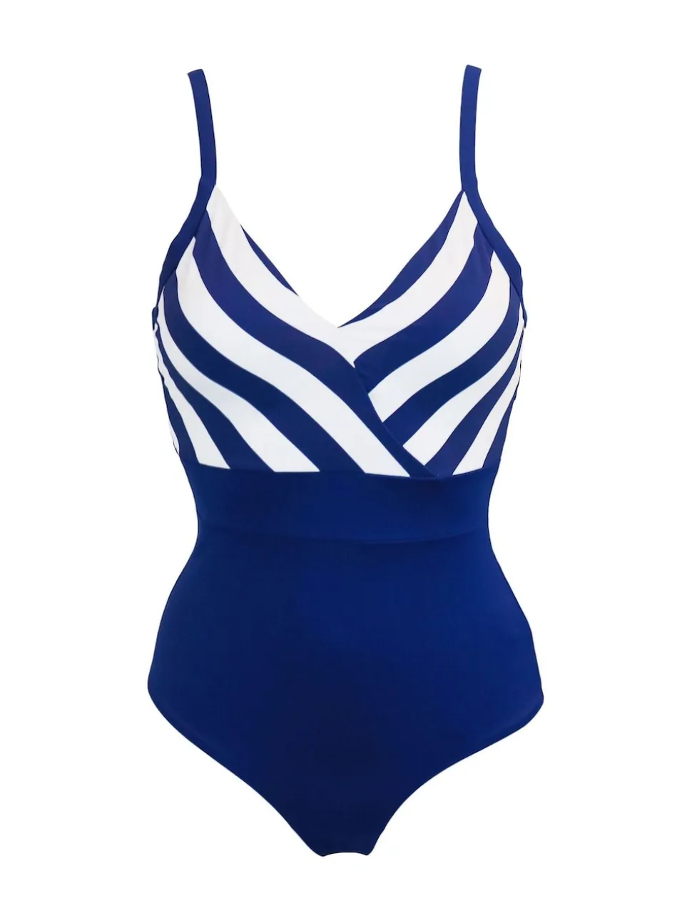 Pour Moi Navy High Line V-Neck Control Swimsuit