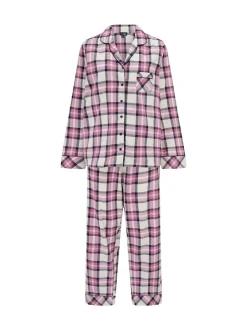 Pour Moi Pink Cosy Check Brushed Cotton Pyjamas Gift Set