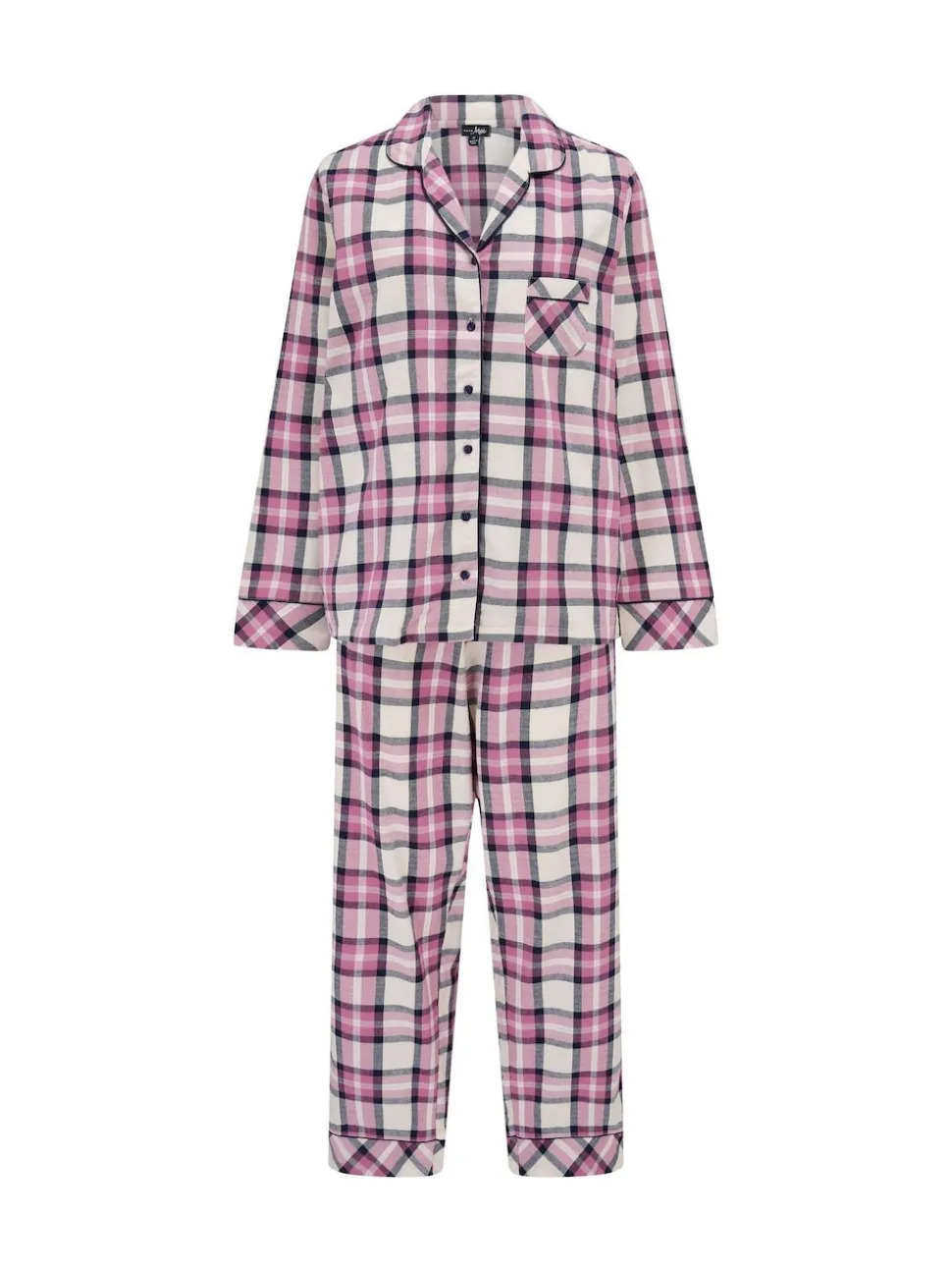 Pour Moi Pink Cosy Check Brushed Cotton Pyjamas Gift Set